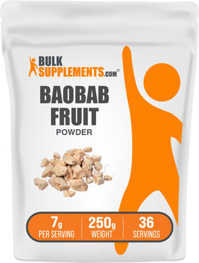 Poudre de Baobab BulkSupplements 250g vue avant avec étiquette