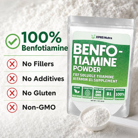Poudre de Benfotiamine XPRS Nutra près de fruits et légumes