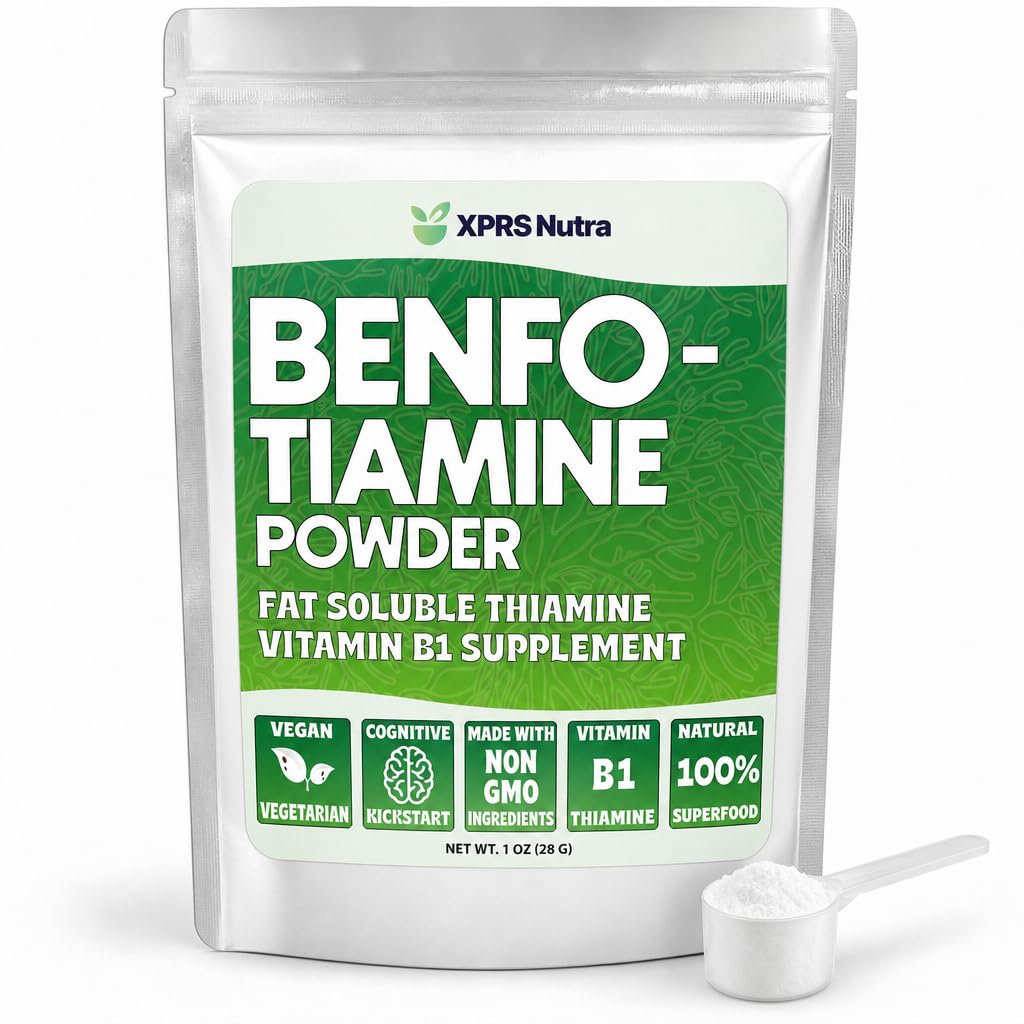 Poudre de Benfotiamine XPRS Nutra vue avant avec emballage