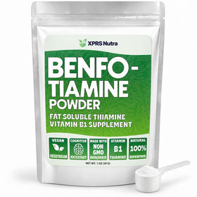 Poudre de Benfotiamine XPRS Nutra vue avant avec emballage