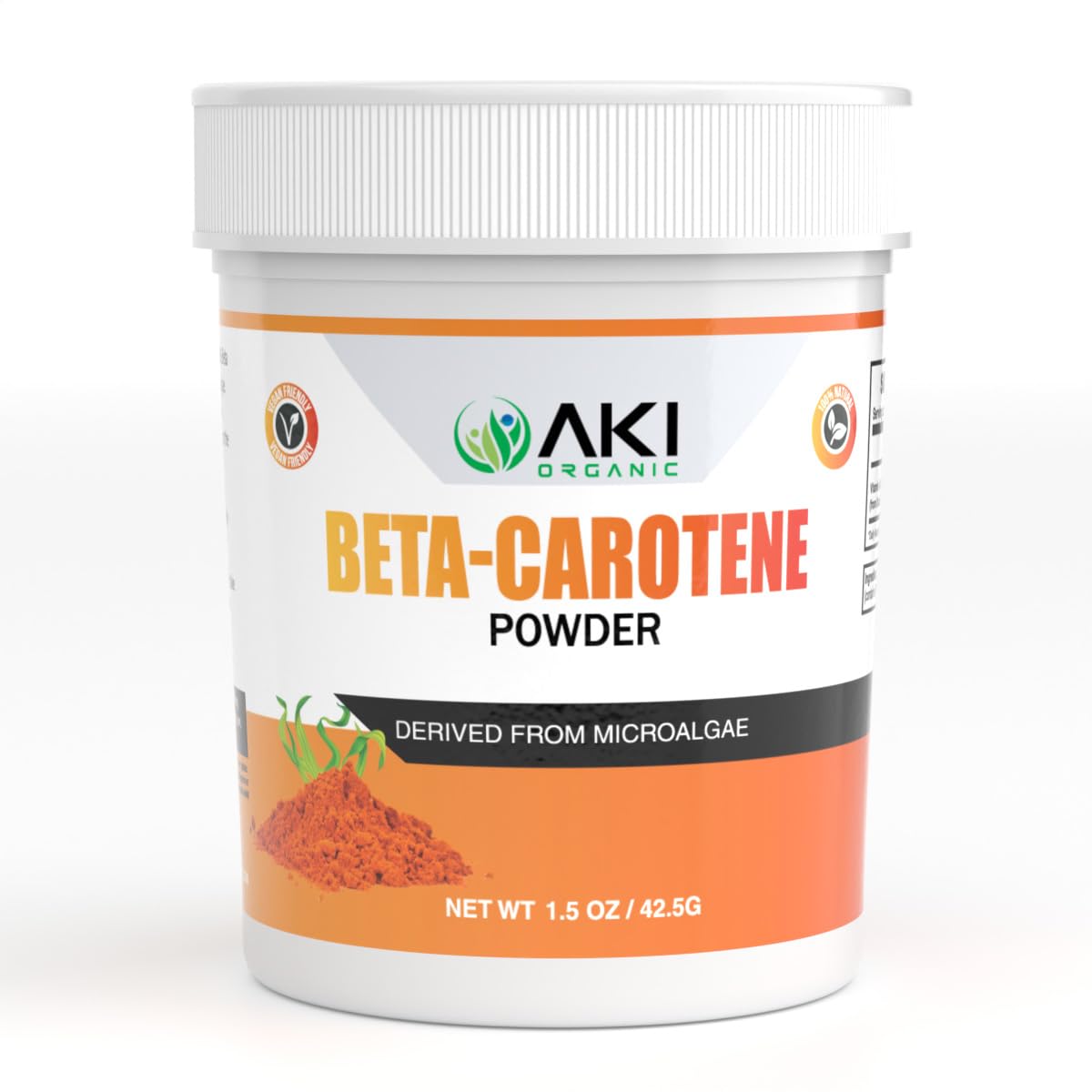 Poudre de Bêta Carotène 10% AKI ORGANIC en emballage