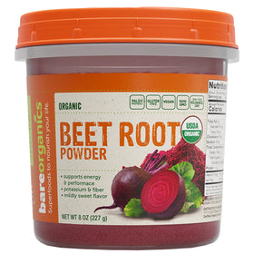 Poudre de betterave bio BareOrganics 390g vue de face