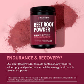 Poudre de Betterave Bio HAVASU NUTRITION 410g mélangée dans un smoothie