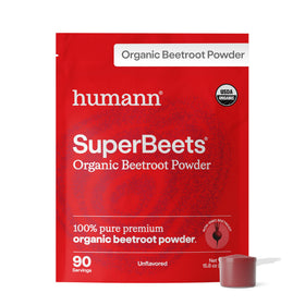 Poudre de betterave bio HumanN 481g devant un fond blanc