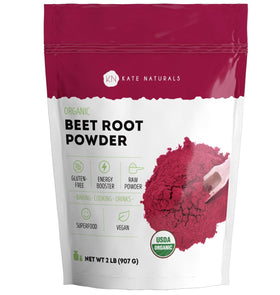 Poudre de betterave bio Kate Naturals 912g en emballage avant
