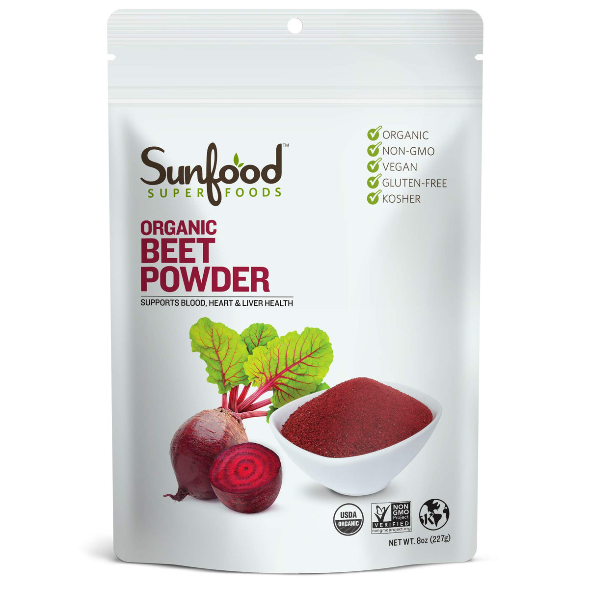 Poudre de Betterave Bio Sunfood Superfoods 240g vue avant