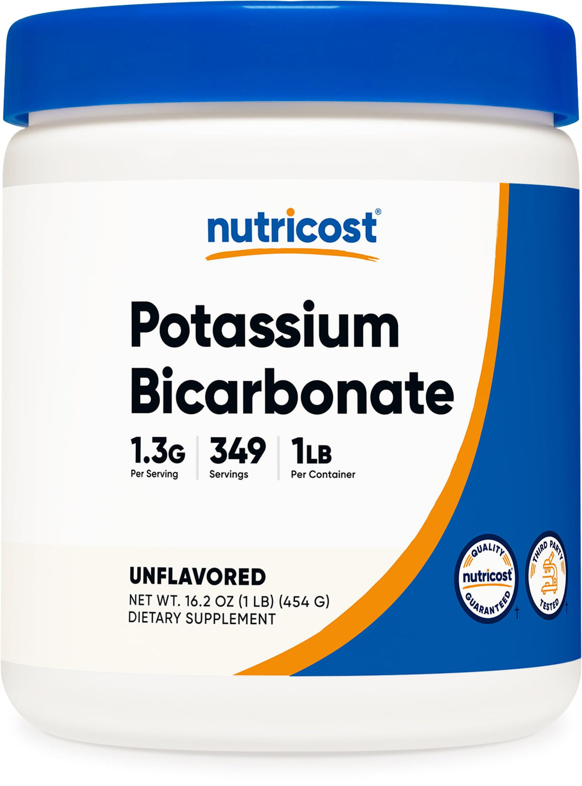 Poudre de Bicarbonate de Potassium Nutricost 1 LB vue de face