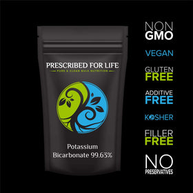 Poudre de bicarbonate de potassium Prescribed For Life dans un bol