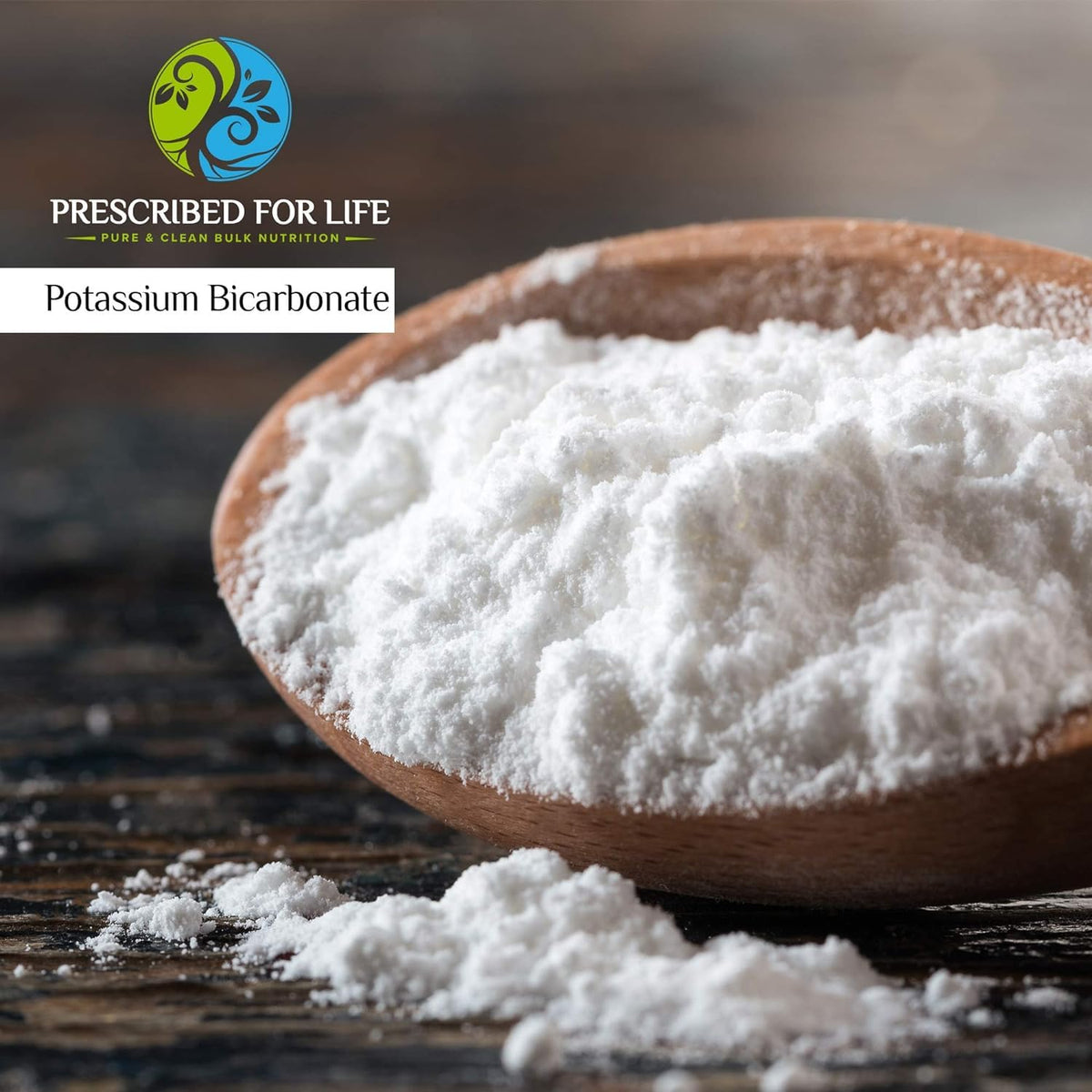 Poudre de bicarbonate de potassium Prescribed For Life étiquette et détails