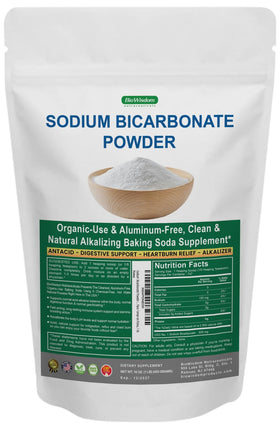 Poudre de bicarbonate de sodium BioWisdom 449g vue de face