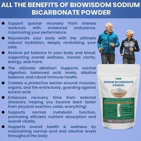 Poudre de bicarbonate de sodium BioWisdom sur une cuillère