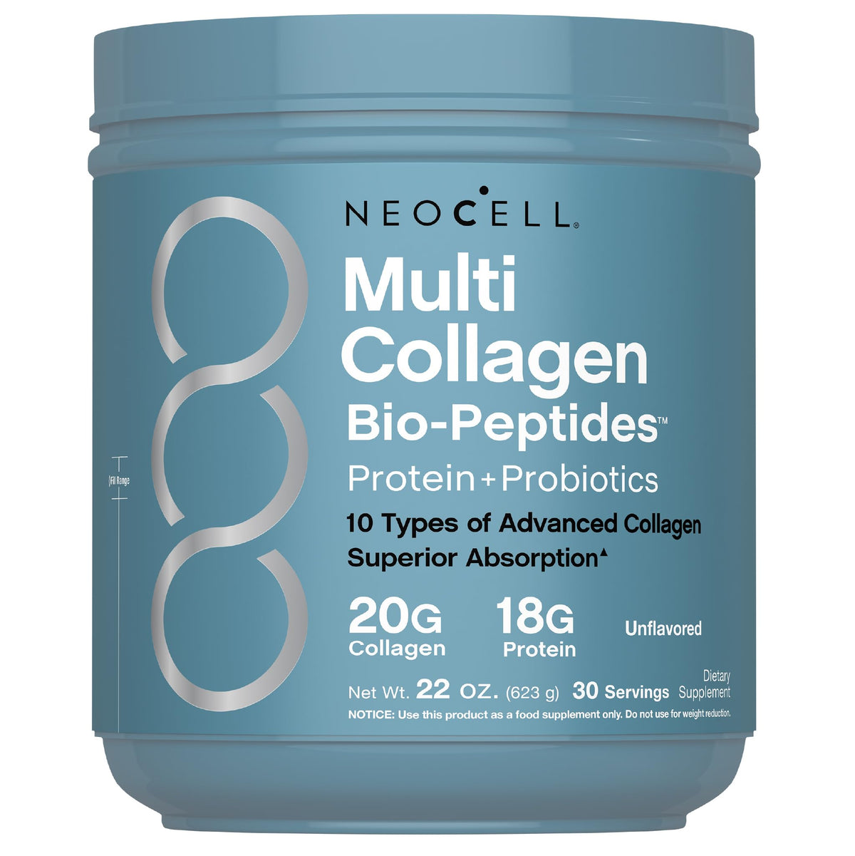 Poudre de bio-peptides Multi Collagène NeoCell 739g vue de face
