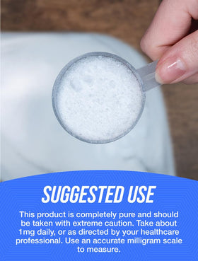 Poudre de biotine BulkSupplements avec fond neutre