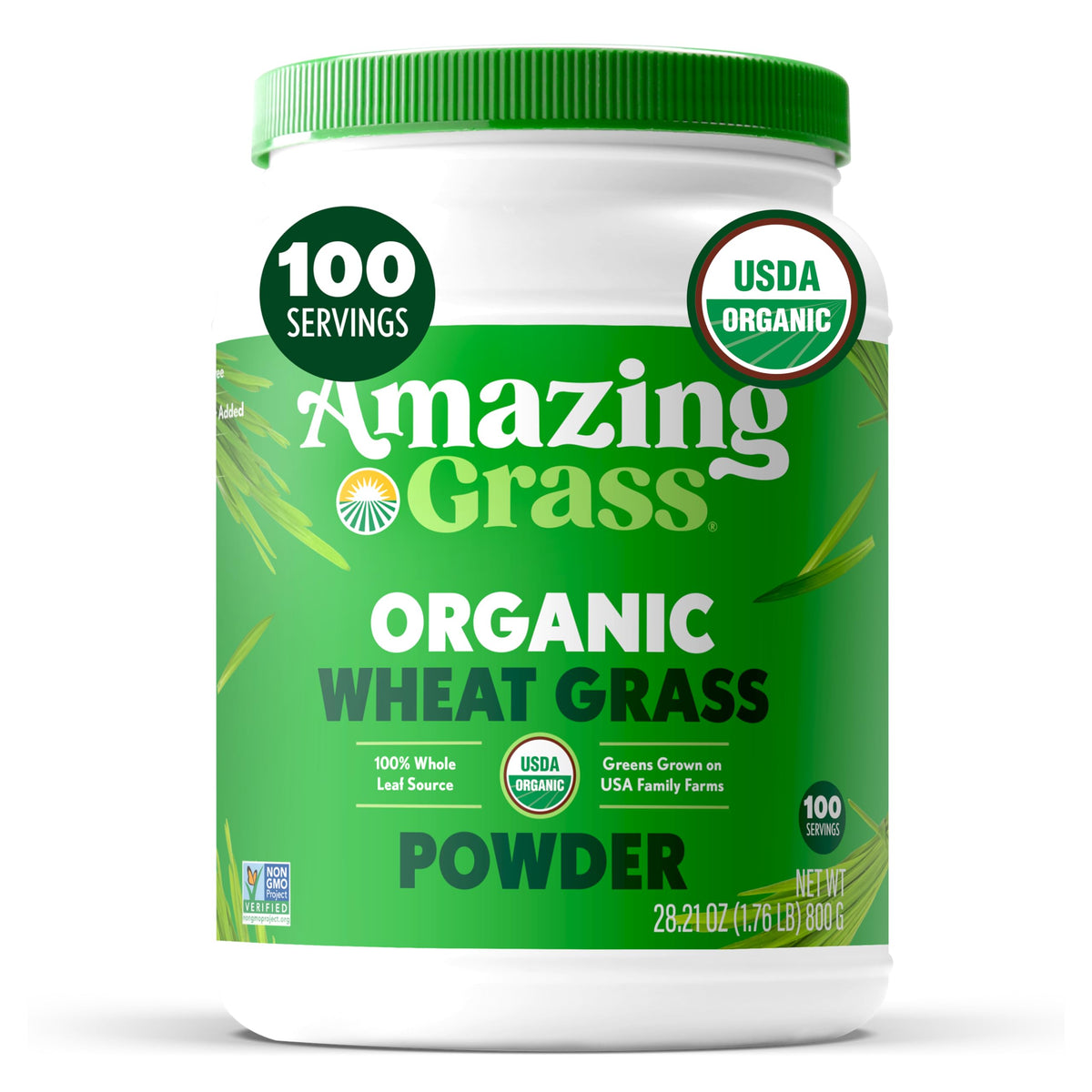 Poudre de blé tendre Amazing Grass 971g vue de face
