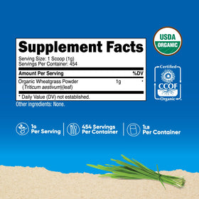 Poudre de blé vert bio Nutricost avec cuillère de service incluse