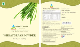 Poudre de Blé Vert HERBAL HILLS sur une table avec smoothie