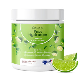 Poudre de boisson électrolytique Rosabella citron vert vue avant