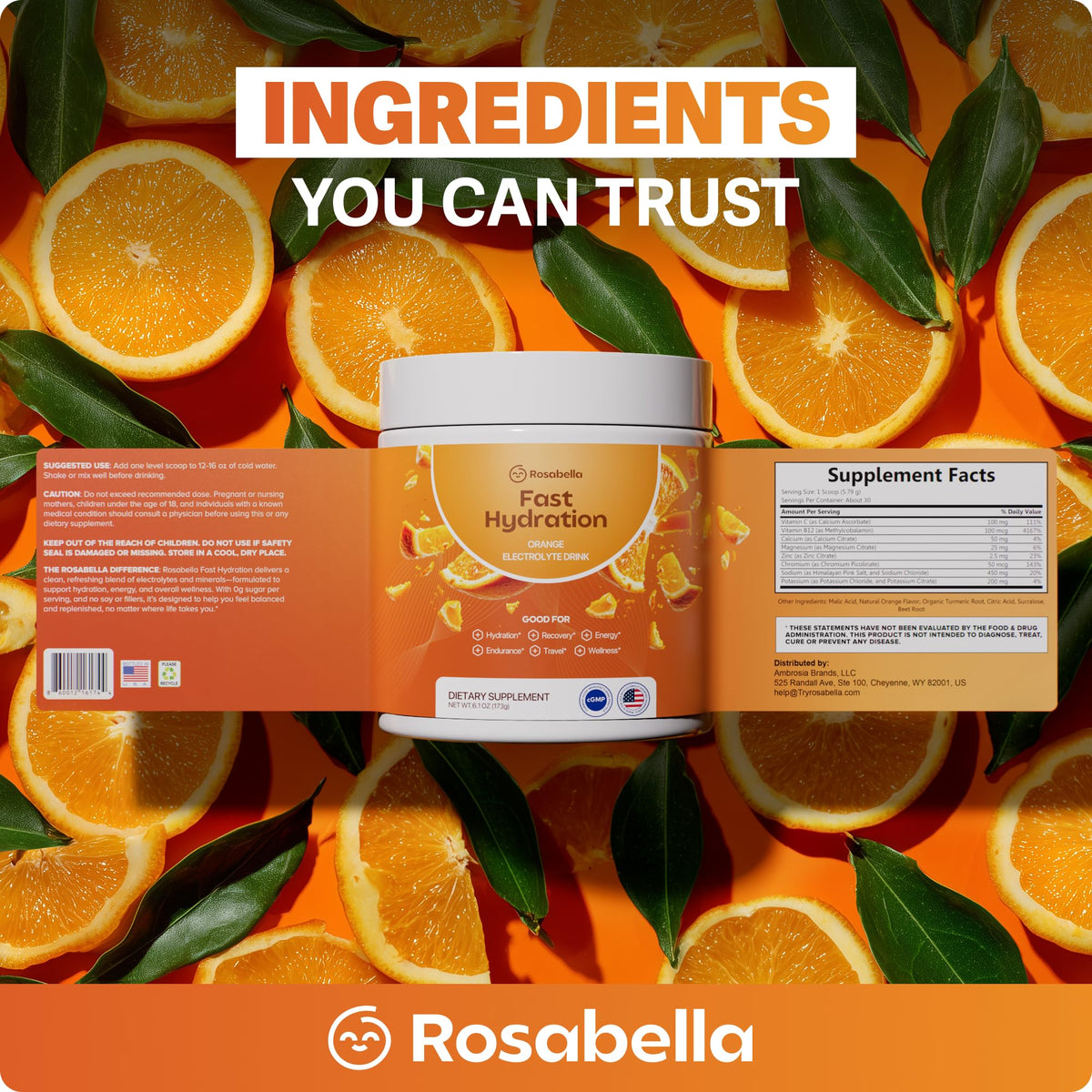 Poudre de boisson électrolytique Rosabella prête à être mélangée