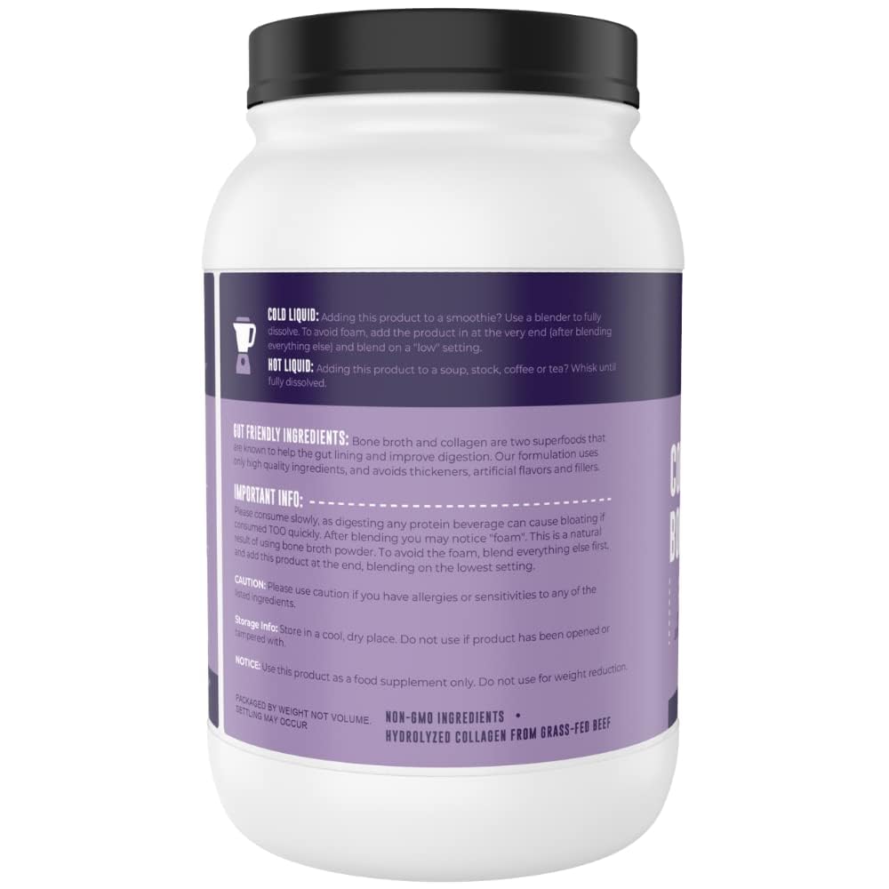 Poudre de bouillon d'os collagène 2lb Left Coast Performance dans son emballage