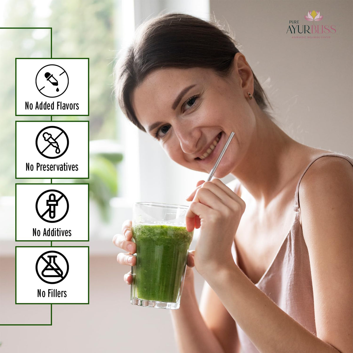 Poudre de Brahmi PureAyurbliss dans une recette de smoothie