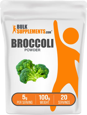 Poudre de brocoli BulkSupplements 100g vue avant avec étiquette