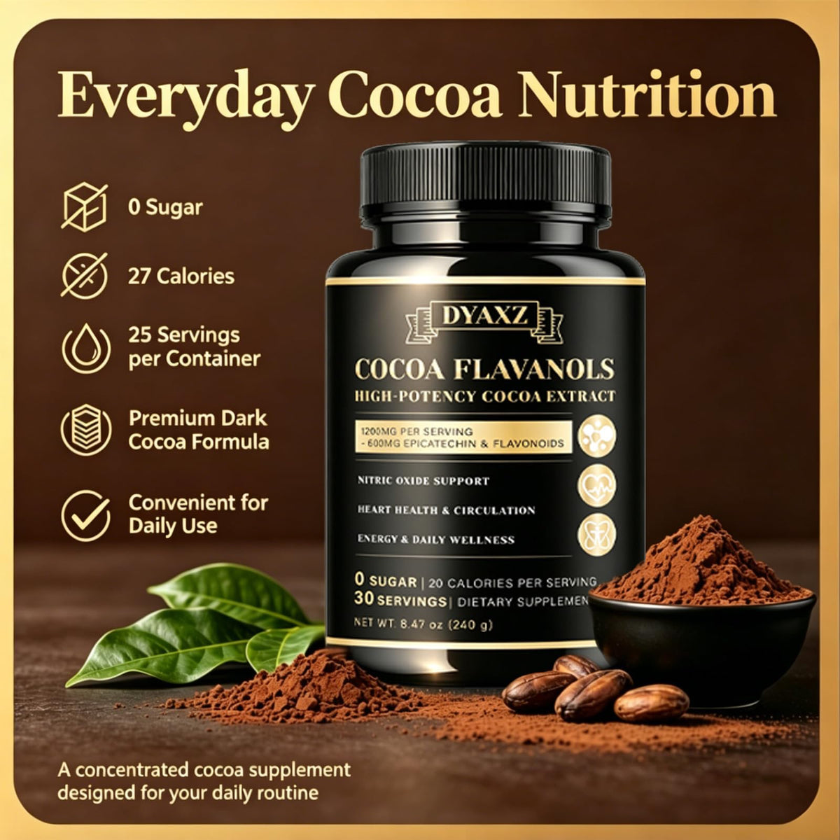 Poudre de cacao DYAXZ avec cuillère