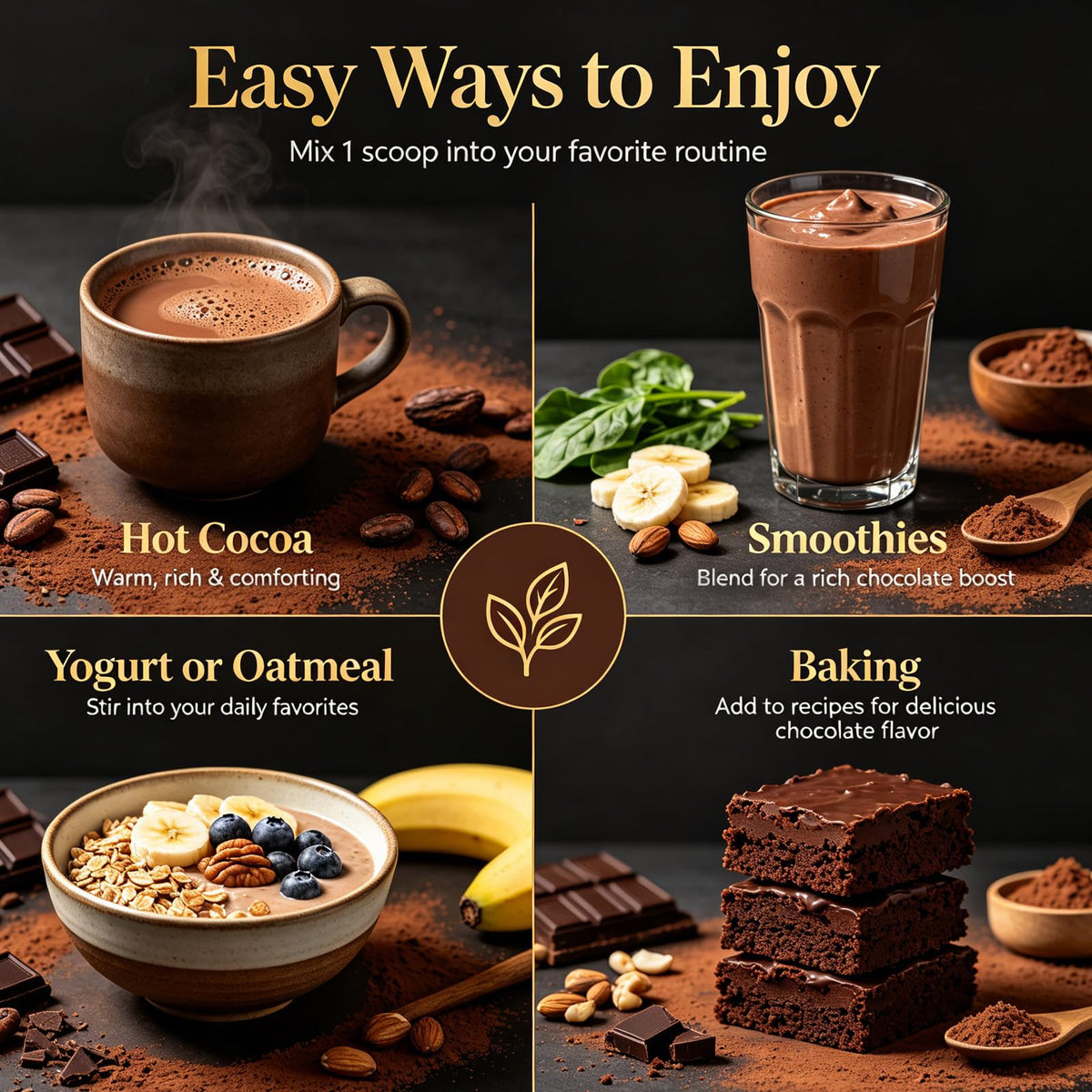 Poudre de cacao DYAXZ en utilisation dans une recette