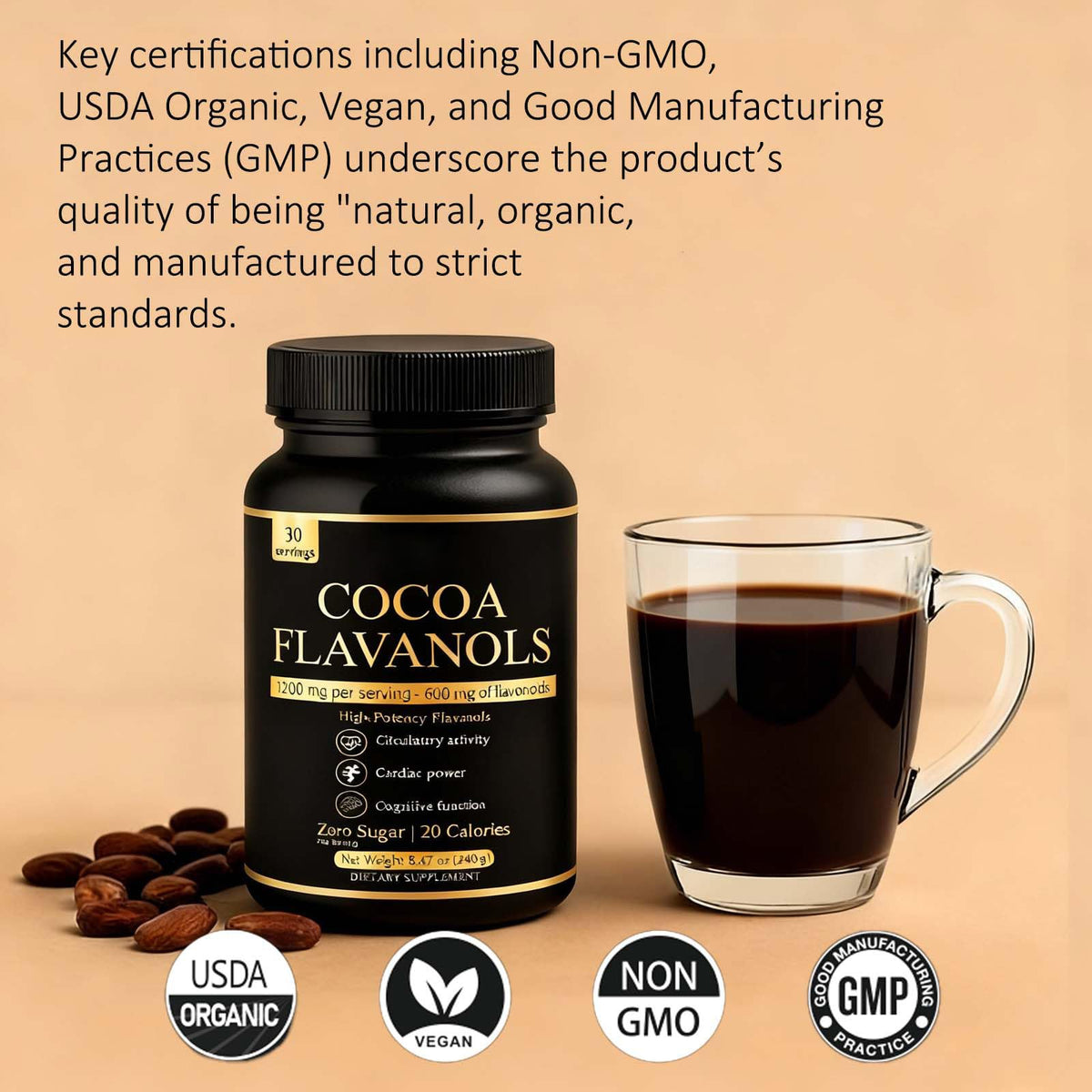 Poudre de cacao ZYGCDZ sur une table en bois