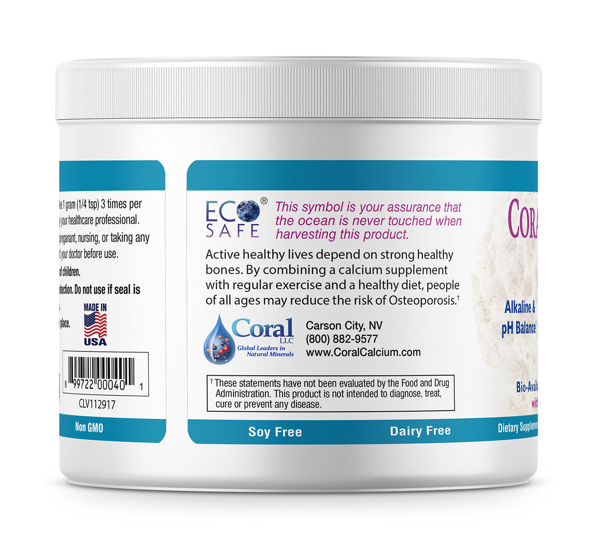 Poudre de Calcium Corallien Coral White sur fond neutre