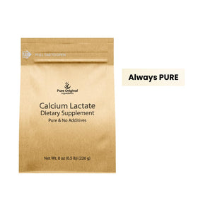 Poudre de Calcium Lactate dans un bol avec cuillère