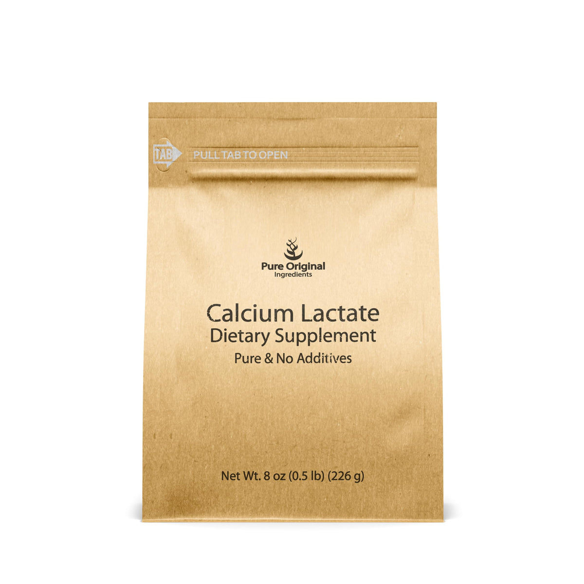 Poudre de Calcium Lactate PURE ORIGINAL INGREDIENTS 240g vue de face