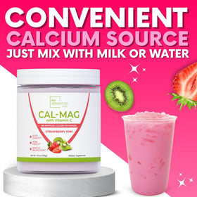 Poudre de calcium magnésium My Adventure to Fit dans un smoothie