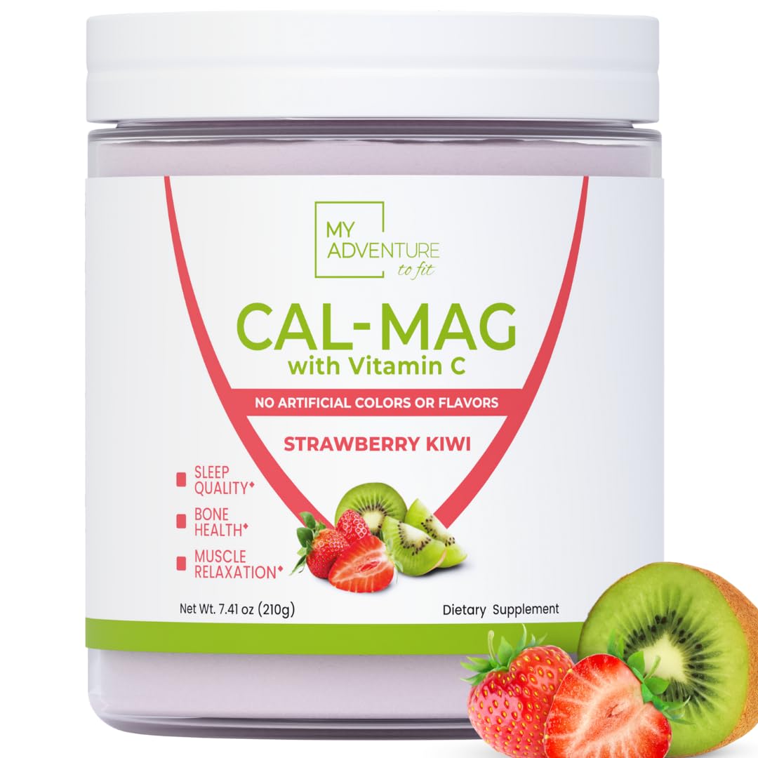 Poudre de calcium magnésium saveur fraise kiwi My Adventure to Fit vue de face