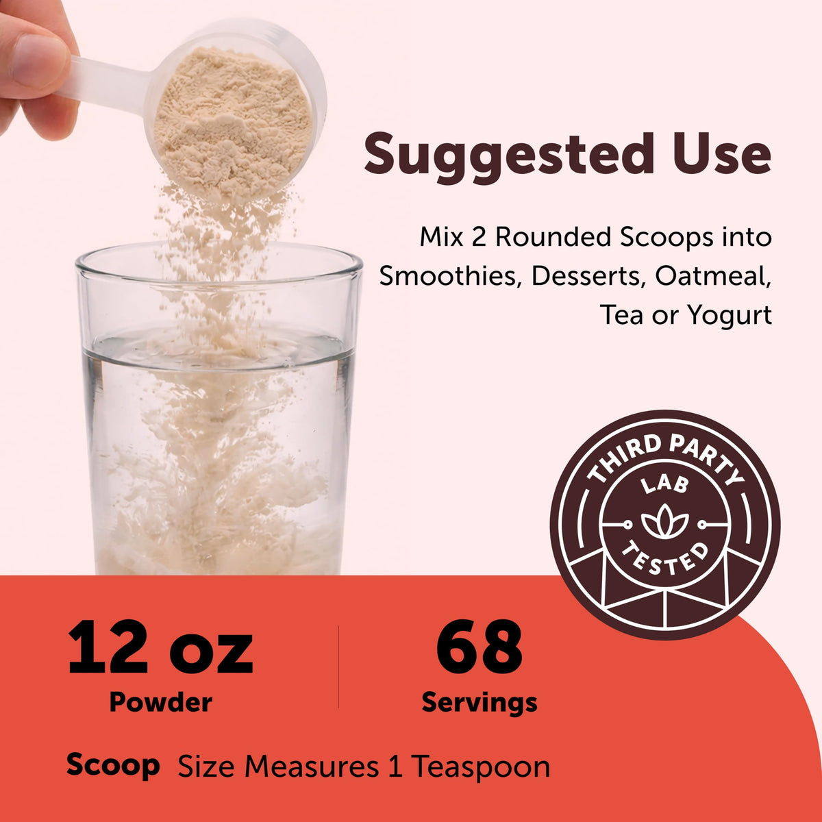 Poudre de camu camu bio ajoutée à un smoothie