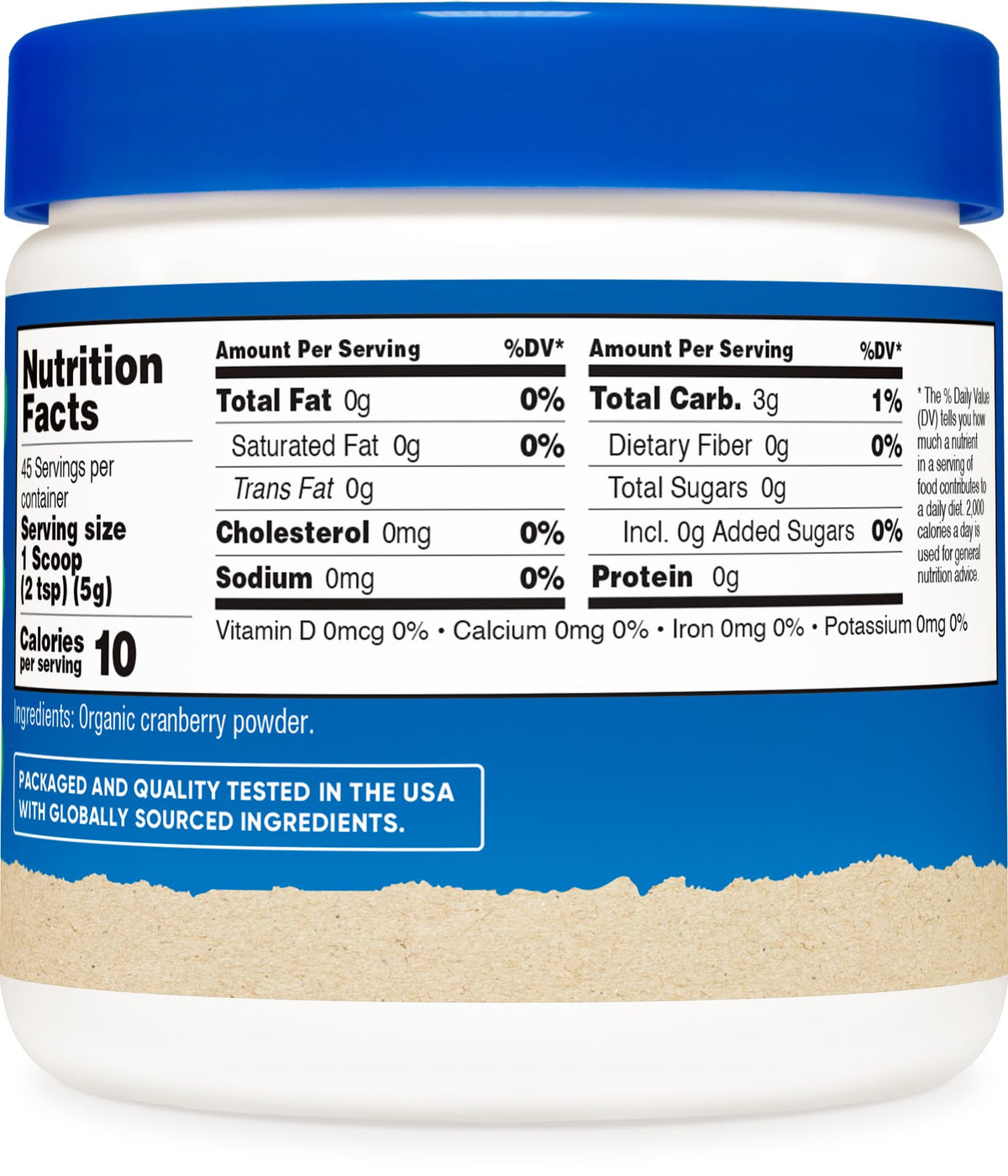 Poudre de Canneberge Bio Nutricost avec des fruits frais