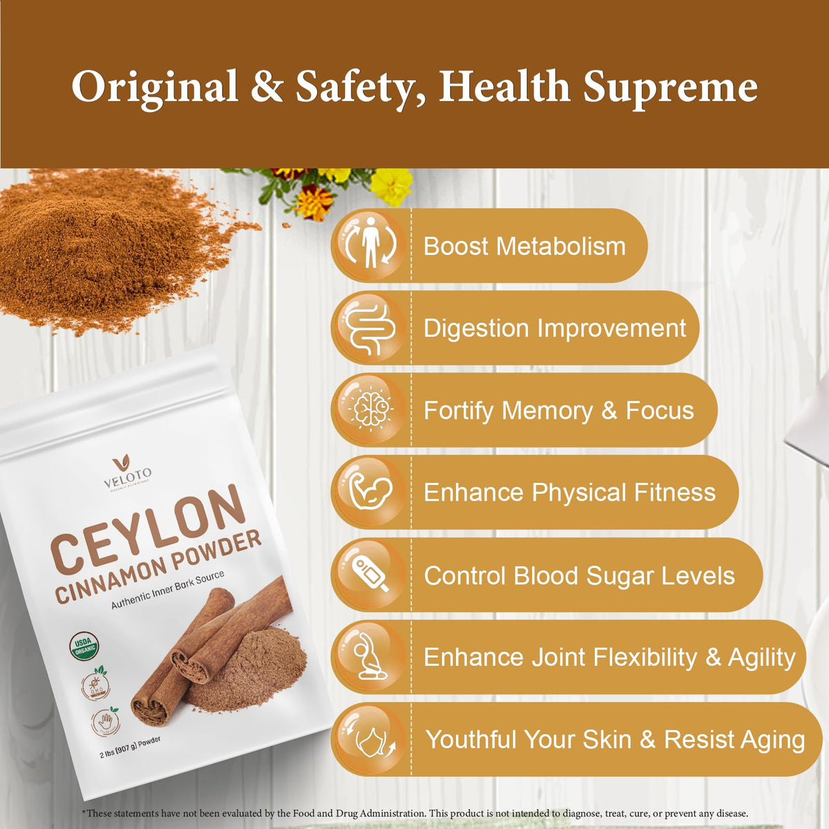 Poudre de Cannelle de Ceylan VELOTO dans un smoothie