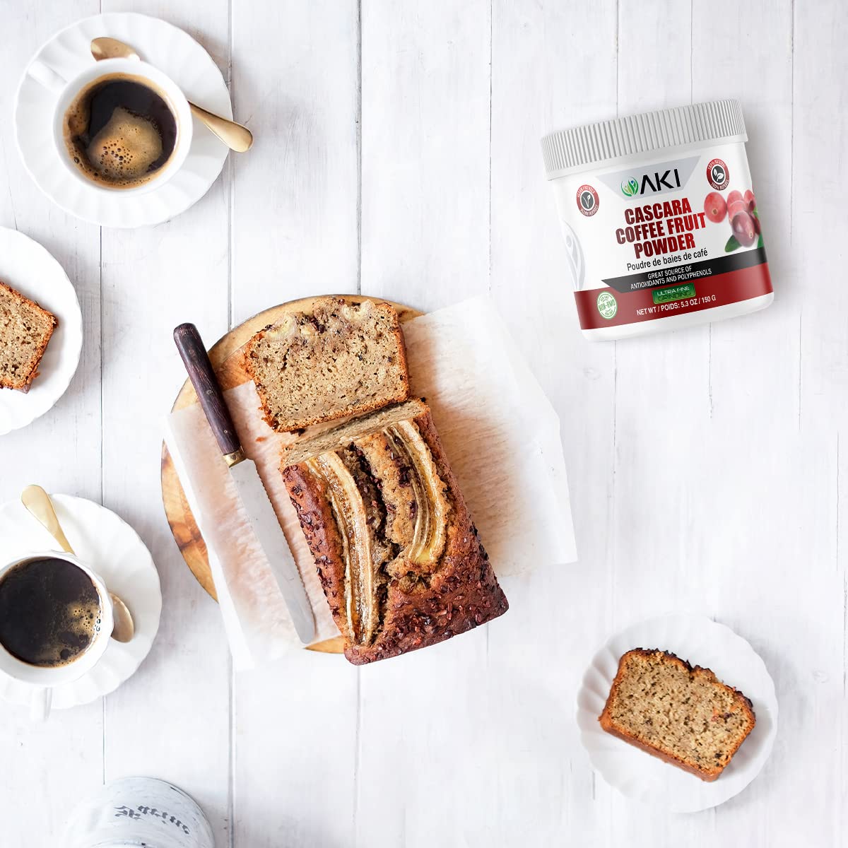 Poudre de Cascara de Café AKI ORGANIC dans une recette de pâtisserie