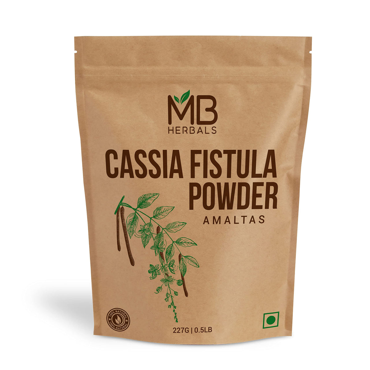 Poudre de Cassia Fistula MB Herbals 227G dans son emballage