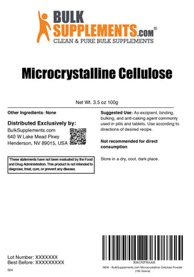 Poudre de Cellulose Microcristalline BulkSupplements 100g usage en cuisine