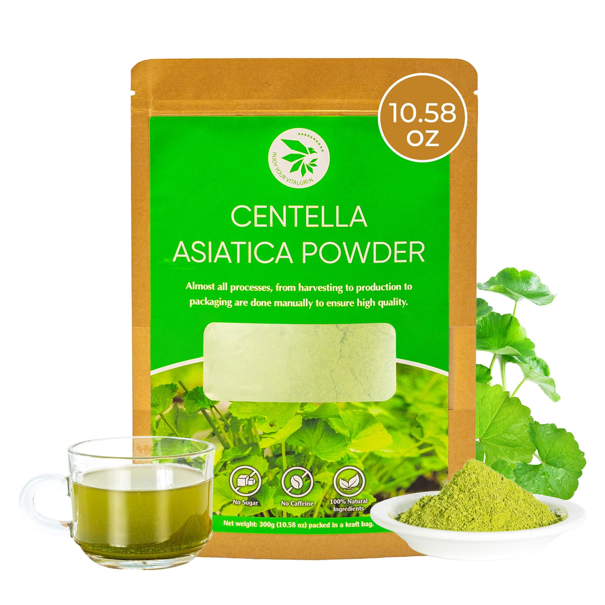 Poudre de Centella Asiatica INJOY YOUR VITALGRI:N 322g vue de face