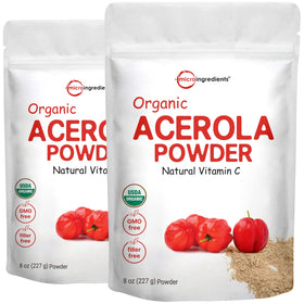 Poudre de cerise acerola bio Micro Ingredients 490g vue de face