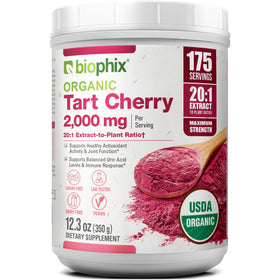 Poudre de cerise acide bio 20:1 de biophix, vue avant du contenant