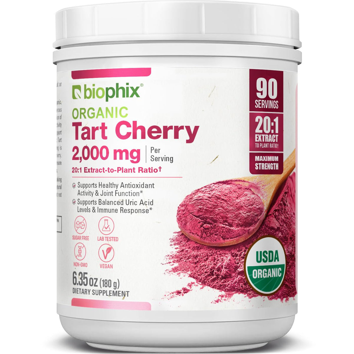 Poudre de cerise acide biologique biophix 180 g vue avant