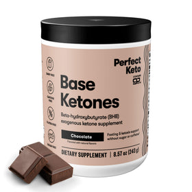 Poudre de cétones exogènes Perfect Keto au chocolat, vue de face