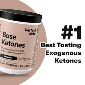 Poudre de cétones Perfect Keto dans un bol avec fruits