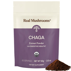 Poudre de Chaga organique Real Mushrooms 70g vue de face