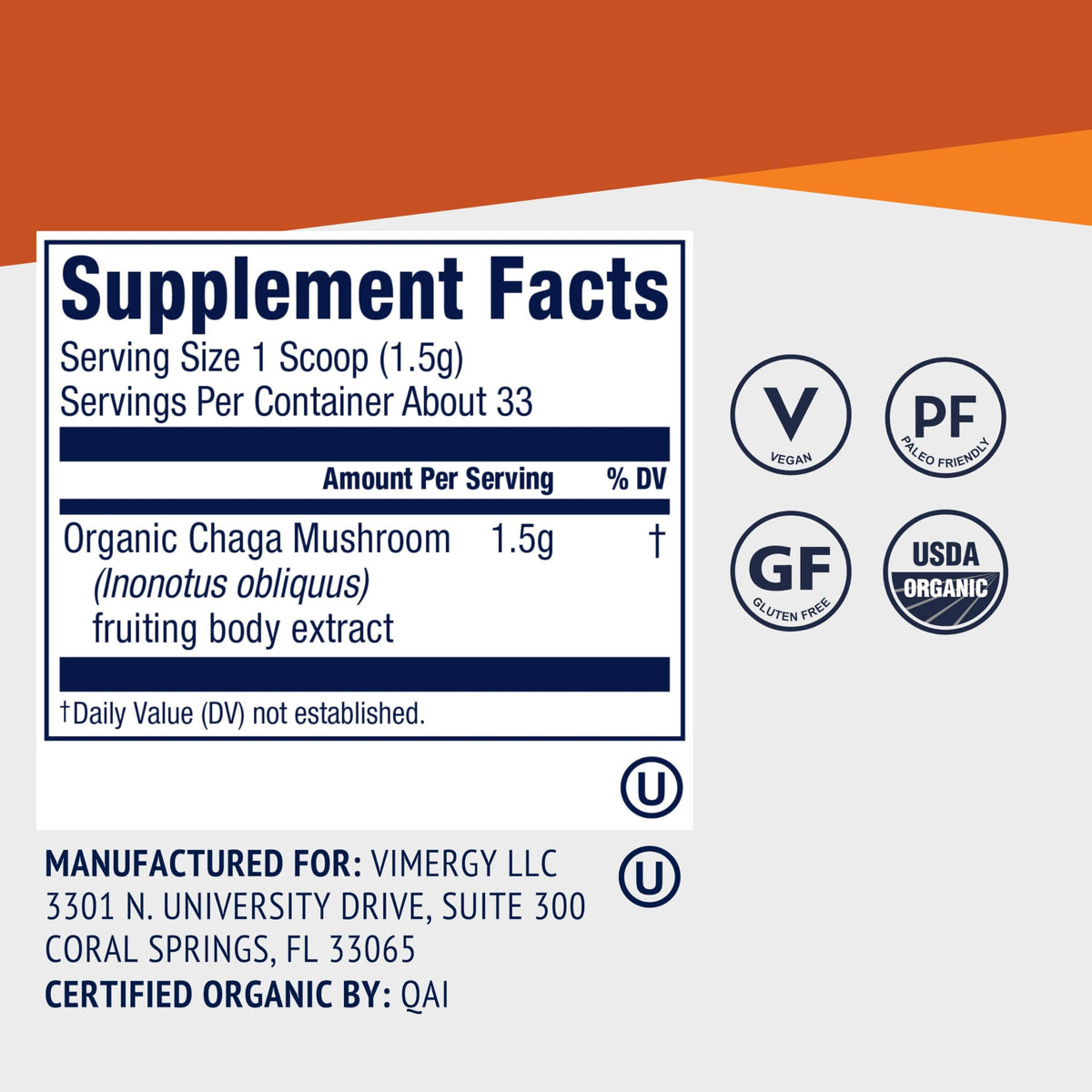 Poudre de Chaga Vimergy mélangée dans un smoothie