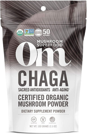 Poudre de Champignon Chaga Bio OM MUSHROOM SUPERFOOD sachet avant