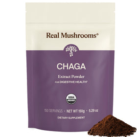 Poudre de champignon Chaga bio Real Mushrooms vue de face