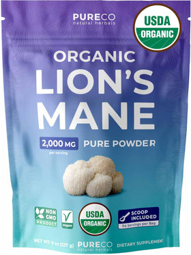 Poudre de champignon crinière de lion PURE CO 249g vue avant